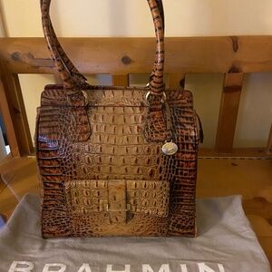Brahim Embossed Leather Handbag